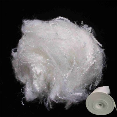 خرید فیبر استپل پلی استر سفید 180°C پنبه سخت فیبر پلی استر ضد شعله تولید آنلاین