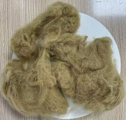 قیمت خوب الیاف پلی استر بازیافتی سبک وزن 25D 65mm رنگ شتری روشن آنلاین