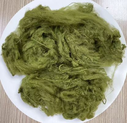 قیمت خوب Recycled Polyester Staple Fiber with 255-265°C Melting Point in Bright Army Green and High Wrinkle Resistance آنلاین