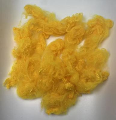 قیمت خوب Golden Yellow Highly Durable UV Protection Recycled Polyester Staple Fiber 2.5D 51mm for Versatile Applications آنلاین