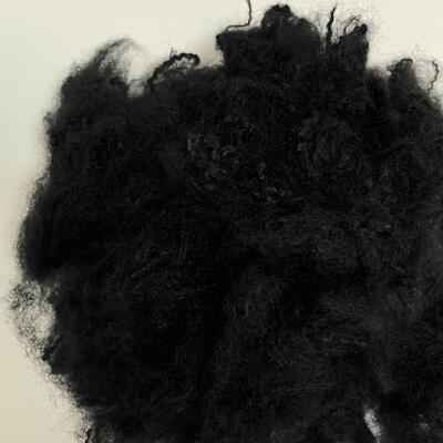 فیبر استپل پلی استر سیاه بازیافت شده 6D × 51mm با خواص ضد آب برای پر کردن و استفاده غیر بافته